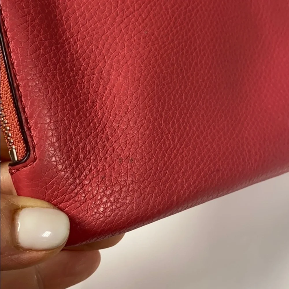 Coach Pink Pebbled Leather Double Wallet Wristlet